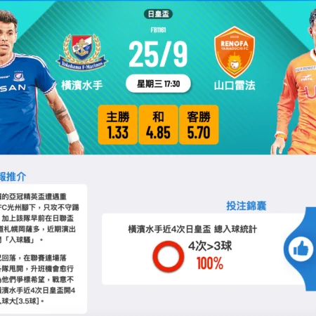 橫濱水手對陣山口雷法:日皇盃賽前深入分析