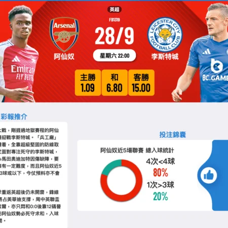 英超焦點戰：阿仙奴對戰李斯特城賽前解析