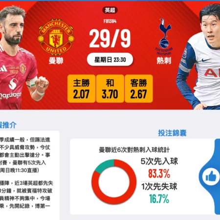 “賽前分析:曼聯迎戰熱刺,全面數據解讀與戰術預測”