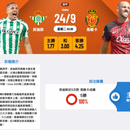 貝迪斯 vs 馬略卡:西甲賽事前瞻與賠率分析