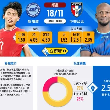 新加坡對中華台北賽前分析:主隊優勢與客隊挑戰