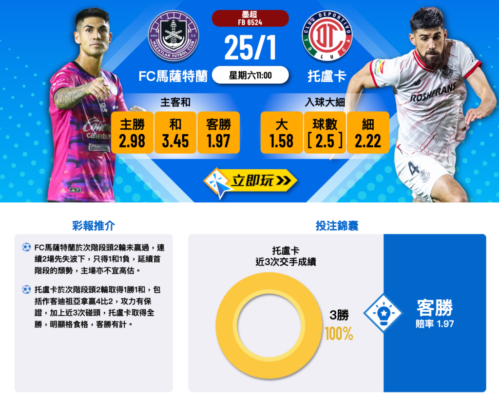 FC馬薩特蘭 vs 托盧卡