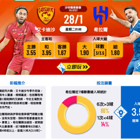 沙特職業聯賽：艾卡迪沙主場挑戰希拉爾，能否爆冷？