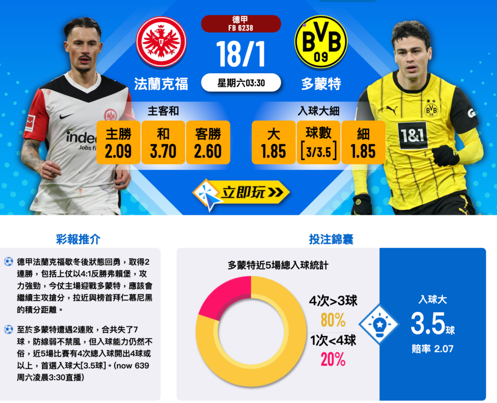 法蘭克福 vs 多特蒙德