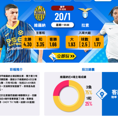 維羅納 vs 拉素 | 意甲賽前分析與數據預測