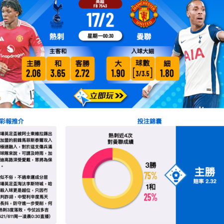 熱刺對曼聯賽前分析與數據預測 焦點戰誰將問鼎