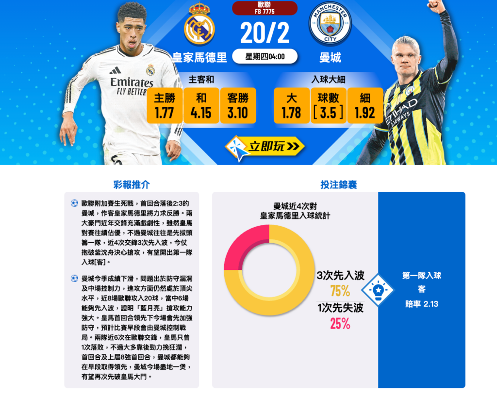 皇家馬德里 VS 曼城