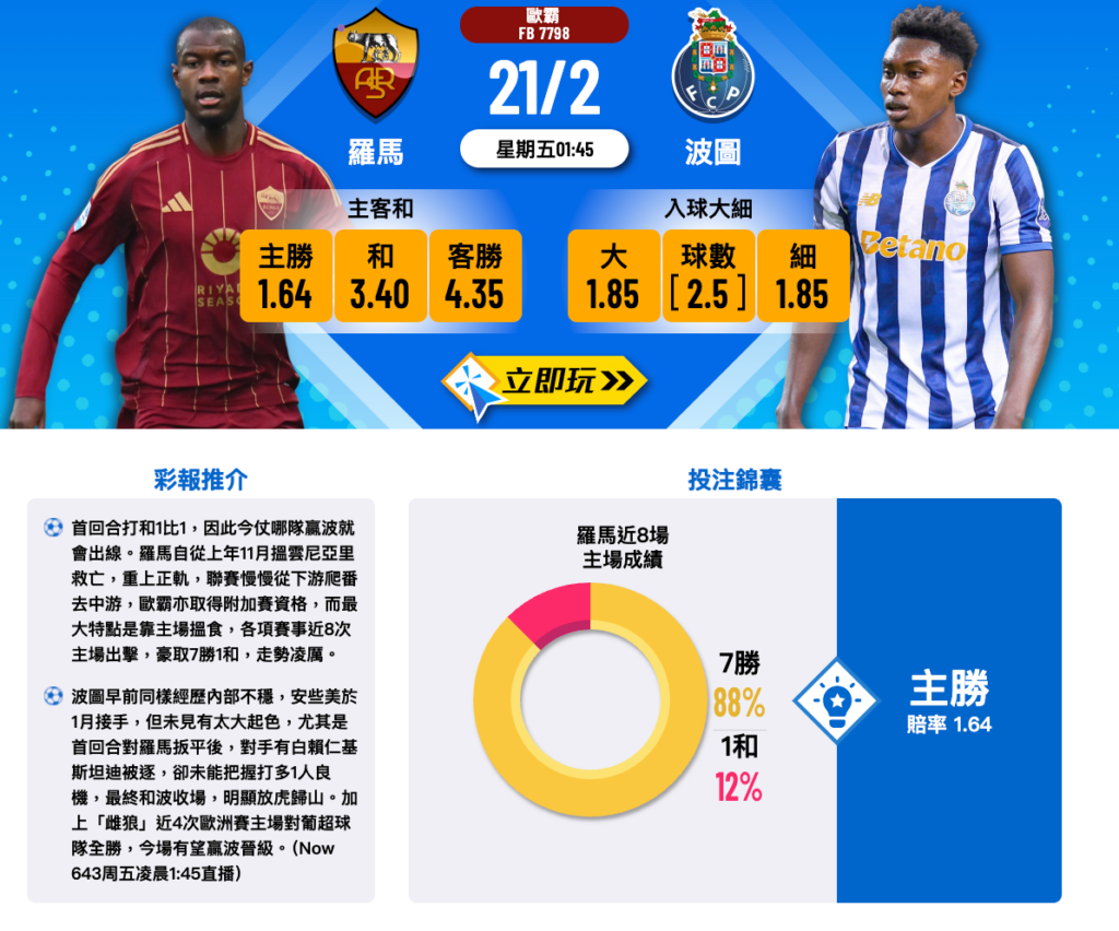 羅馬 vs 波爾圖