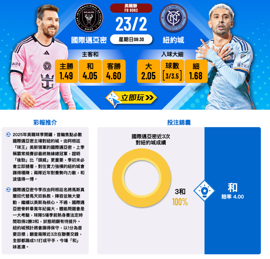 國際邁亞密 VS 紐約城