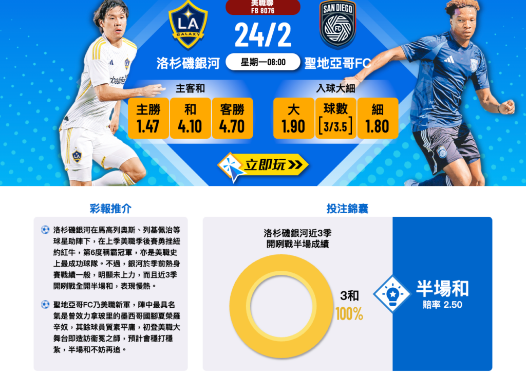 洛杉磯銀河 VS 聖地亞哥FC
