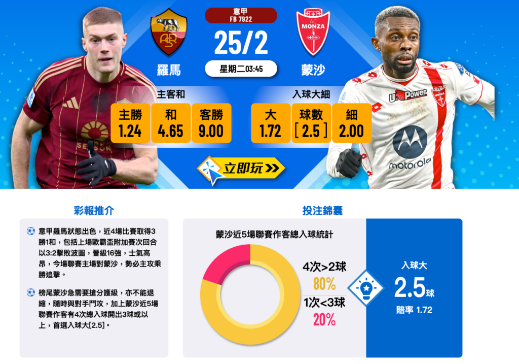羅馬 vs 蒙沙