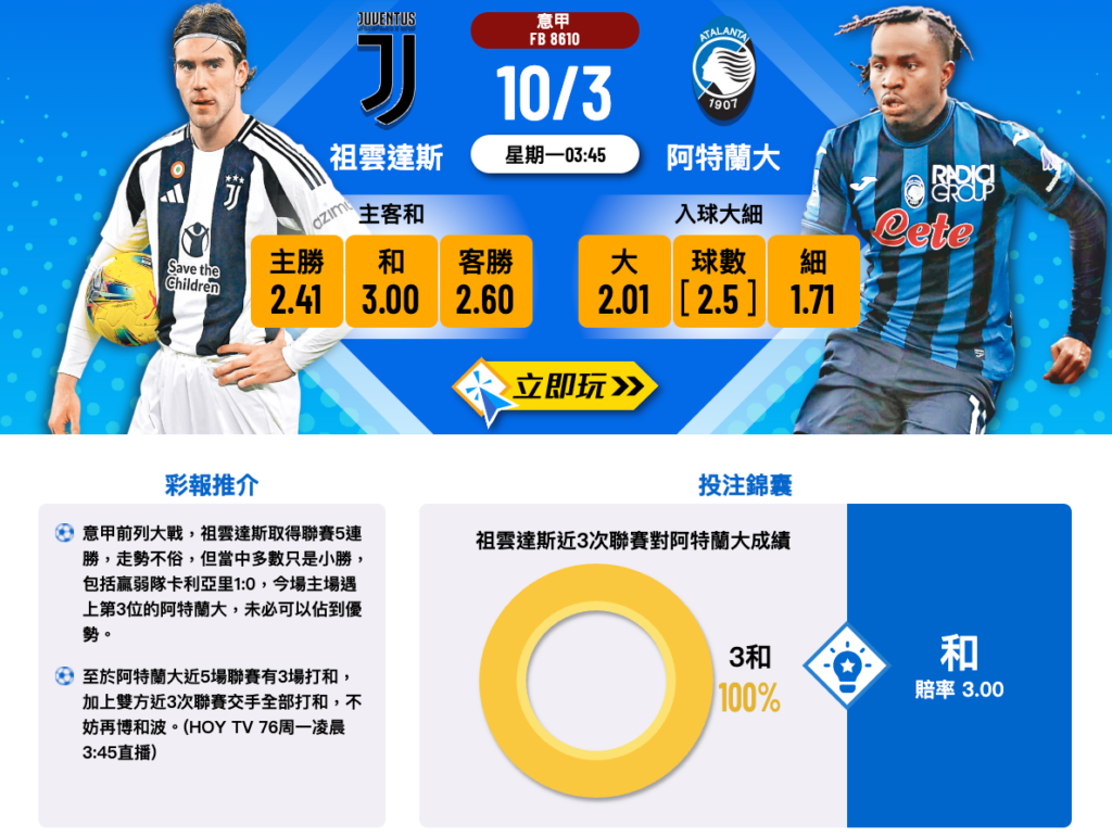 祖雲達斯 vs 阿特蘭大